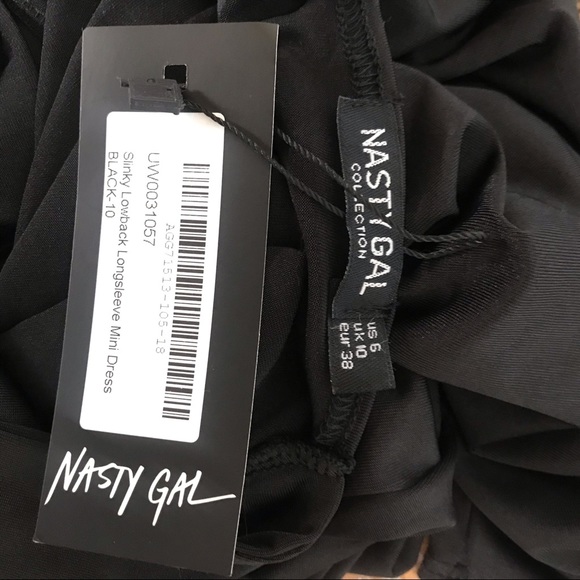 NWT Nasty Gal Low-back Long-sleeve Mini Dress Sz 6 - Picture 8 of 11